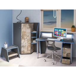 Стол компьютерный «Индиго 12.61», 1354×700×915 мм, цвет тёмно – серый/граффити