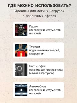 Магнит неодимовый TORSO с петлёй для авто, d=10 мм, сцепление 1.5 кг