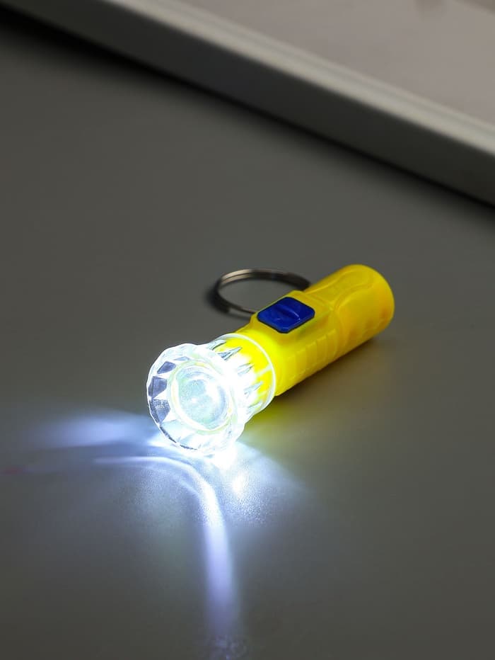 Брелок - фонарик для ключей, 1 LED, 2×6.5 см, МИКС