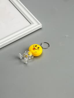 Фонарик брелок для ключей на кольце «Смайлик», 1 LED, 3×5.5 см, МИКС