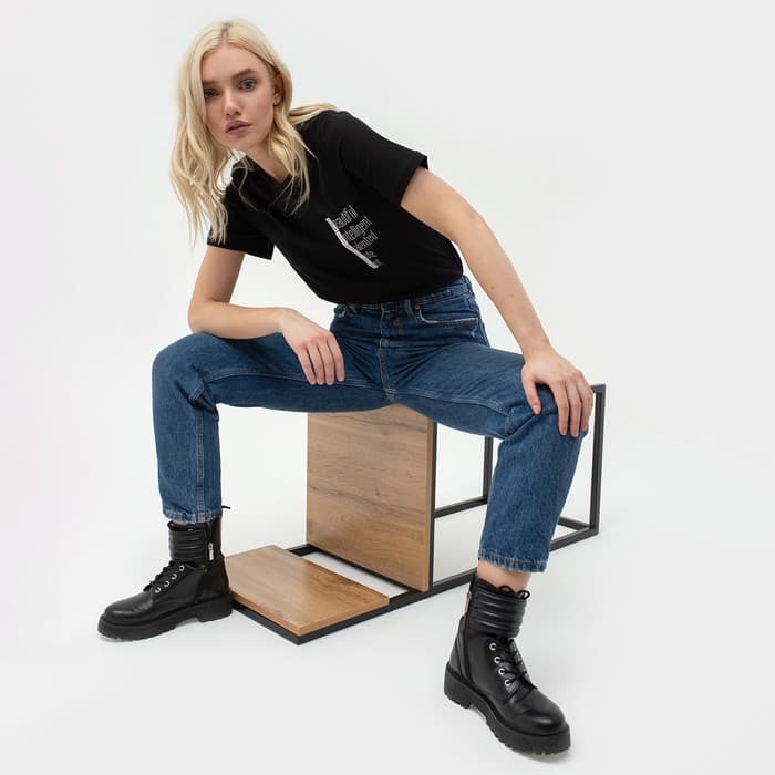 Футболка женская KAFTAN Beautiful, чёрная, размер 40-42