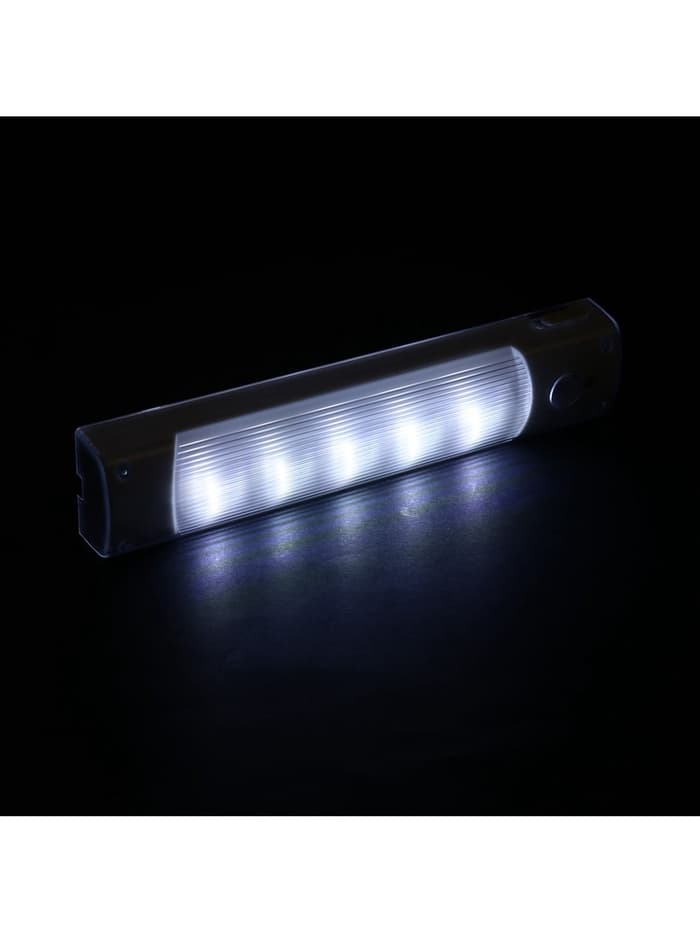 Светильник светодиодный с датчиком движения, 5 LED, 2 Вт, от батареек 3хAAA, 6500К, свечение холодное белое