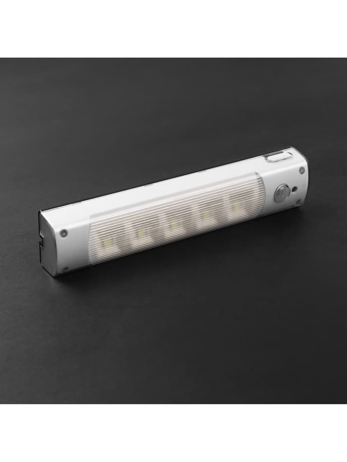 Светильник светодиодный с датчиком движения, 5 LED, 2 Вт, от батареек 3хAAA, 6500К, свечение холодное белое