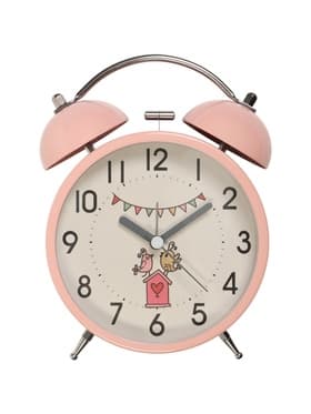 Часы-будильник детские настольные «Квигли», с подсветкой, плавный ход, 16×11 см, розовый