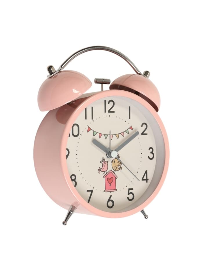Часы-будильник детские настольные «Квигли», с подсветкой, плавный ход, 16×11 см, розовый