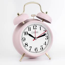 Будильник «Пеннант», дискретный ход, d=9 см, 17×11 см, от батарейки АА, розовый