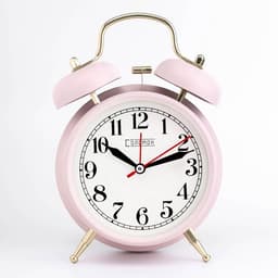 Будильник «Пеннант», дискретный ход, d=9 см, 17×11 см, от батарейки АА, розовый