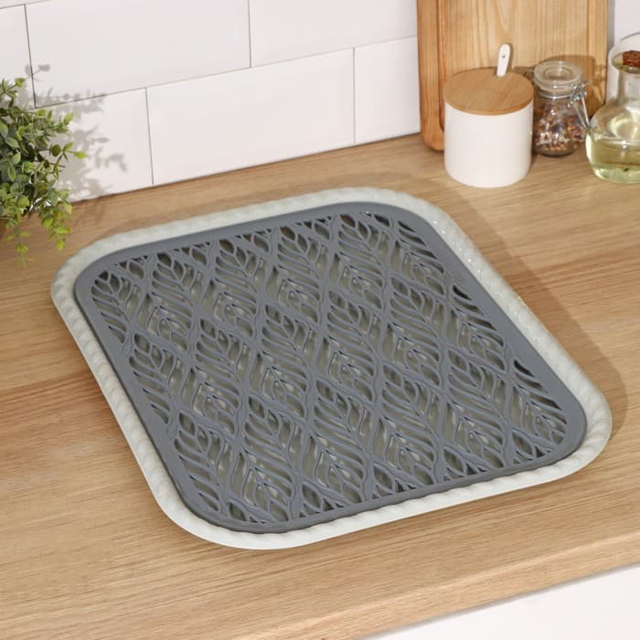 Поднос с вкладышем для сушки посуды Альт-Пласт «Колос», пластик, 45.5×36 см, МИКС