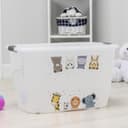 Контейнер для хранения с крышкой детский на колёсиках «Зверята», 56 л, 60×40×36 см, МИКС