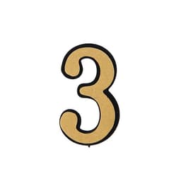 Цифра дверная 3, пластиковая, цвет хром, клеевая основа