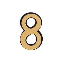 Цифра дверная 8, пластиковая, цвет хром, клеевая основа
