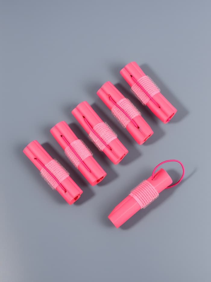 Бигуди на резинке, d=2.3 см, 6 шт., розовое