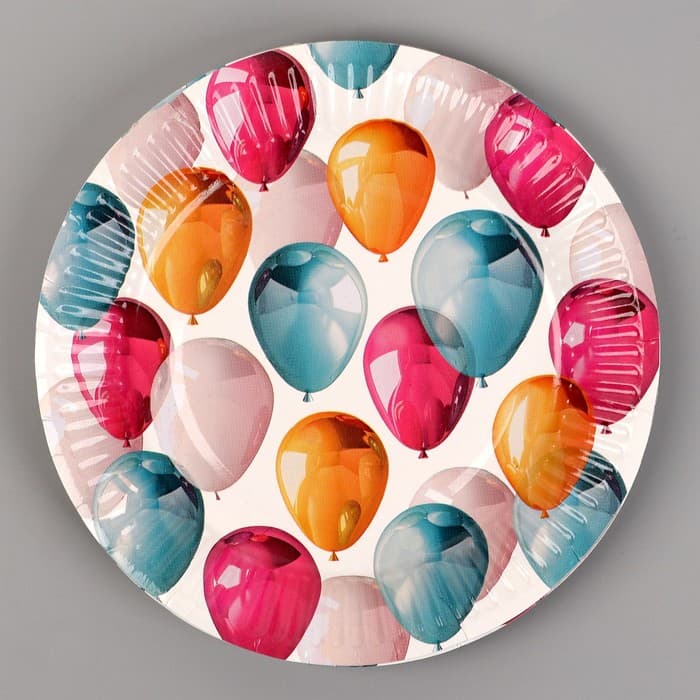 Тарелка одноразовая бумажная «Шары», 18 см