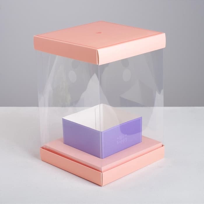 Коробка подарочная для цветов с вазой и PVC окнами складная, упаковка, «С Любовью», 16×23×16 см