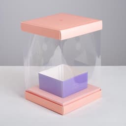 Коробка подарочная для цветов с вазой и PVC окнами складная, упаковка, «С Любовью», 16×23×16 см