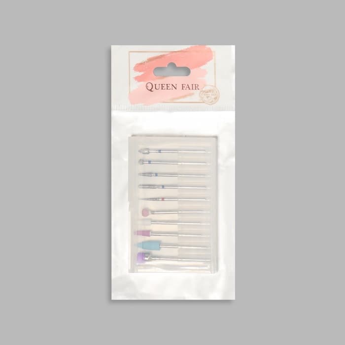 Фрезы для маникюра в пластиковом органайзере, 10 шт.