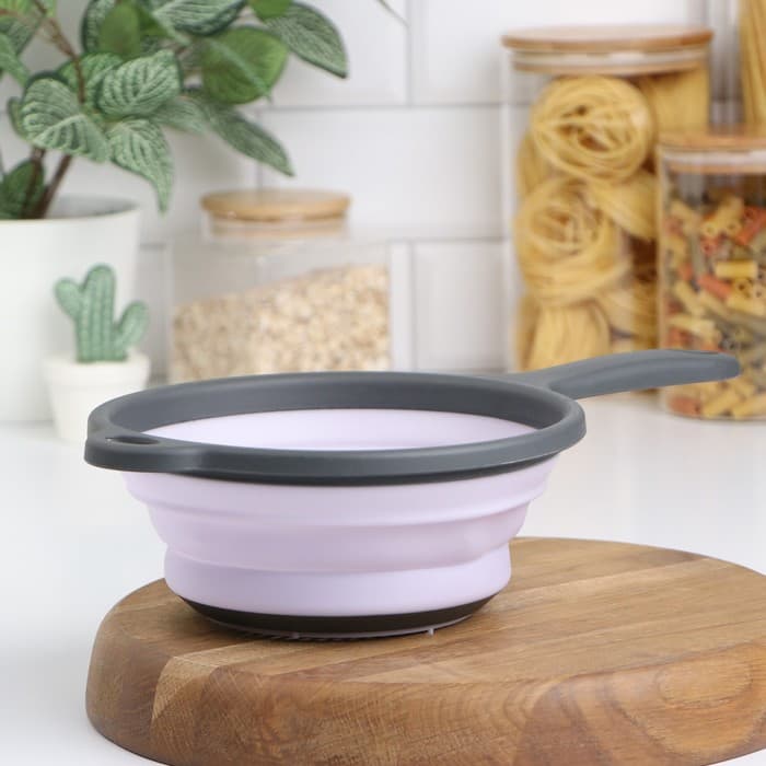 Дуршлаг складной Доляна «Волна», d=20 см, сиреневый