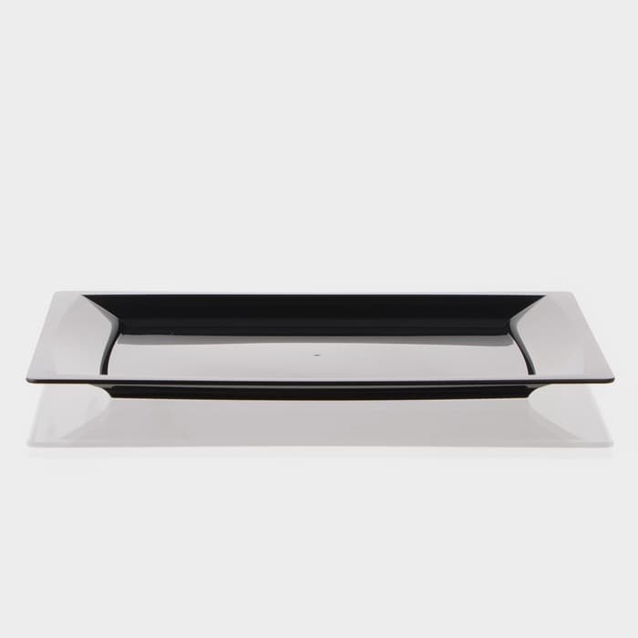 Тарелка одноразовая для фуршета, 17.2 см, пластик, квадратная, плоская, чёрная