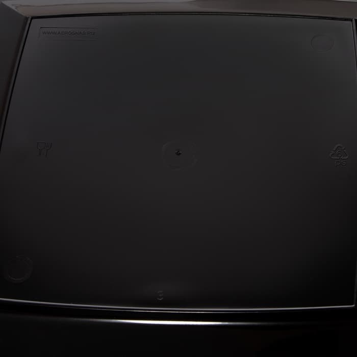 Тарелка одноразовая для фуршета, 17.2 см, пластик, квадратная, плоская, чёрная