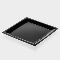 Тарелка одноразовая для фуршета, 17.2 см, пластик, квадратная, плоская, чёрная