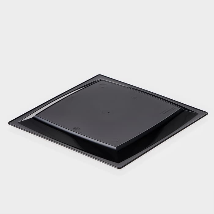 Тарелка одноразовая для фуршета, 17.2 см, пластик, квадратная, плоская, чёрная