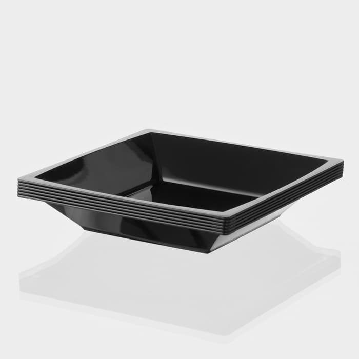 Тарелка одноразовая для фуршета, 17.2 см, пластик, квадратная, глубокая, МИКС