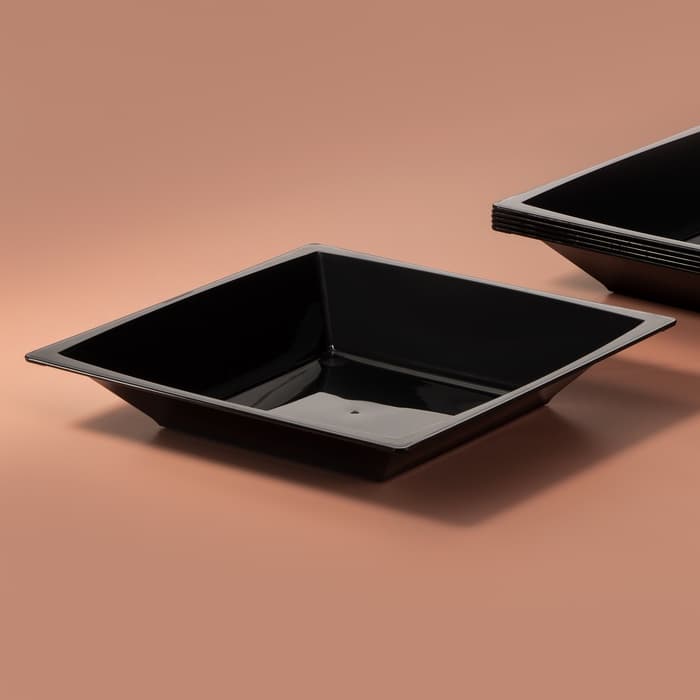 Тарелка одноразовая для фуршета, 17.2 см, пластик, квадратная, глубокая, МИКС