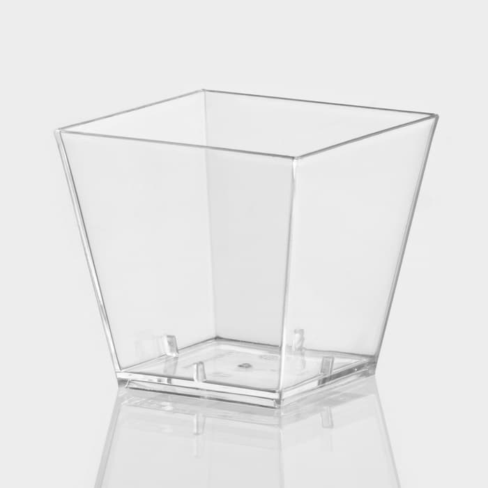 Форма одноразовая для фуршета «Квадрат», 60 мл, пластик, прозрачная