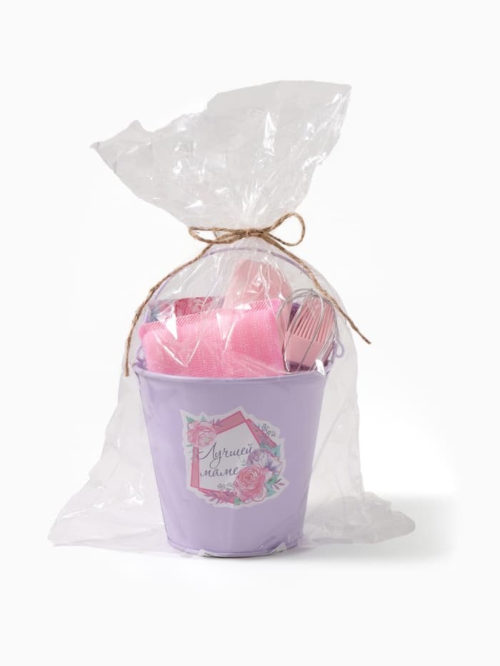 Кухонный набор «Доляна. Лучшей маме»: полотенце, кухонная лопатка, кисть, венчик, губка