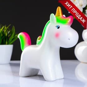 Копилка для денег «Единорог радужный», гипс, 21×19 см