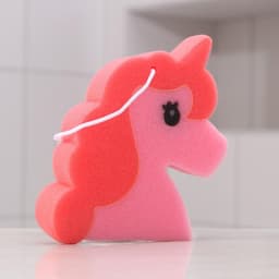 Губка для тела Доляна «Единорожка», детская, 17×14 см, розовая