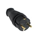 Вилка переносная В16-001, 16 А, 250 В, IP44, с заземлением, каучук, чёрная