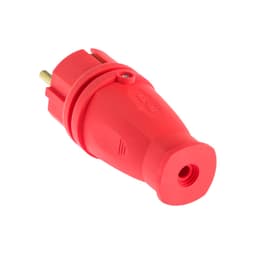 Вилка переносная В16-001, 16 А, 250 В, IP44, с заземлением, каучук, красная