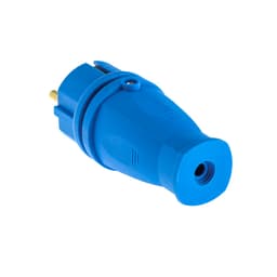 Вилка переносная В16-001, 16 А, 250 В, IP44, с заземлением, каучук, синяя