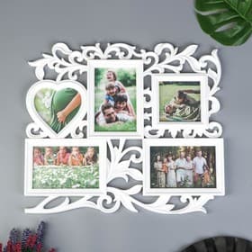 Фоторамка - коллаж на 5 фото «С сердцем», (пластиковый экран)