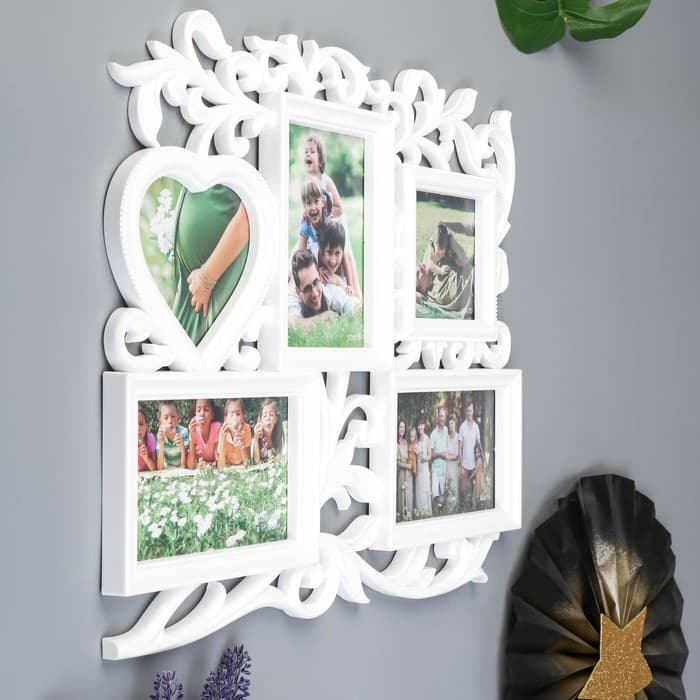 Фоторамка - коллаж на 5 фото «С сердцем», (пластиковый экран)