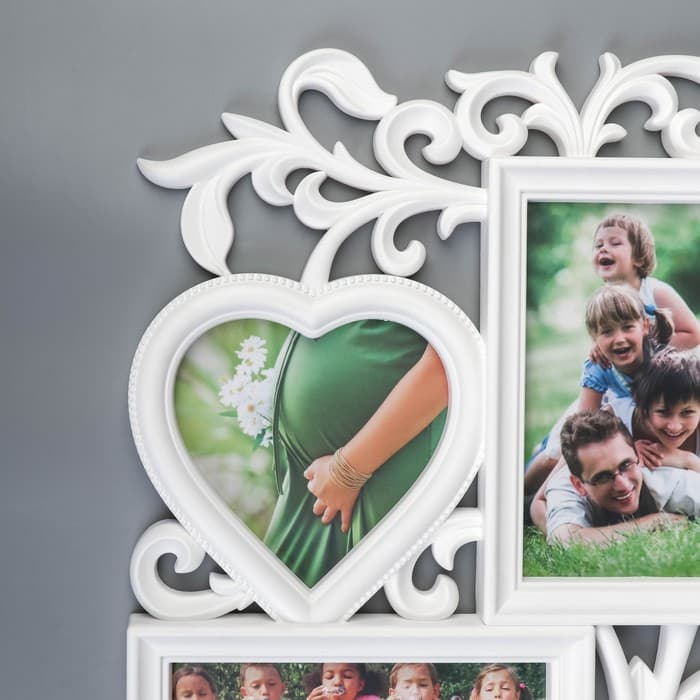 Фоторамка - коллаж на 5 фото «С сердцем», (пластиковый экран)