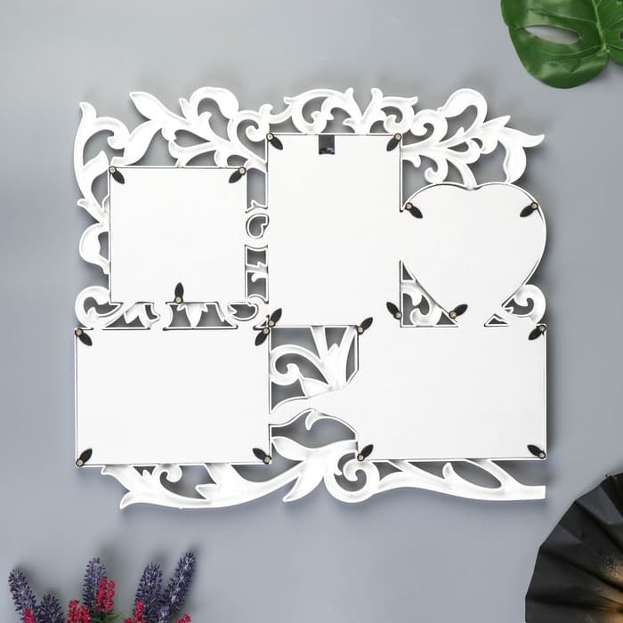 Фоторамка - коллаж на 5 фото «С сердцем», (пластиковый экран)