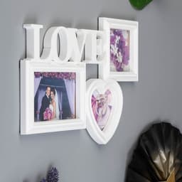Фоторамка - коллаж на 3 фото «Любовь», (пластиковый экран)