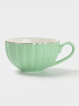 Сервиз чайный Доляна «Вивьен», 12 предметов: 6 чашек 200 мл, 6 блюдец d=15 см, фарфор, зелёный