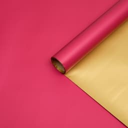 Пленка матовая для цветов, двухсторонняя«Зефир», красный - бежевый, 57 см × 5 м