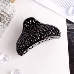 Крабик для волос «Классик», цветочки, 8.5 см, чёрный