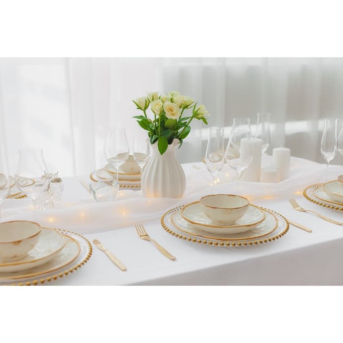 Салатник Доляна Organic Gold, 320 мл, d=12.5 см, фарфор, белый