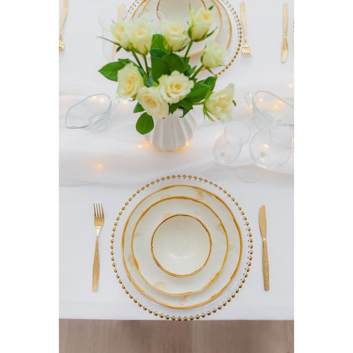 Салатник Доляна Organic Gold, 320 мл, d=12.5 см, фарфор, белый