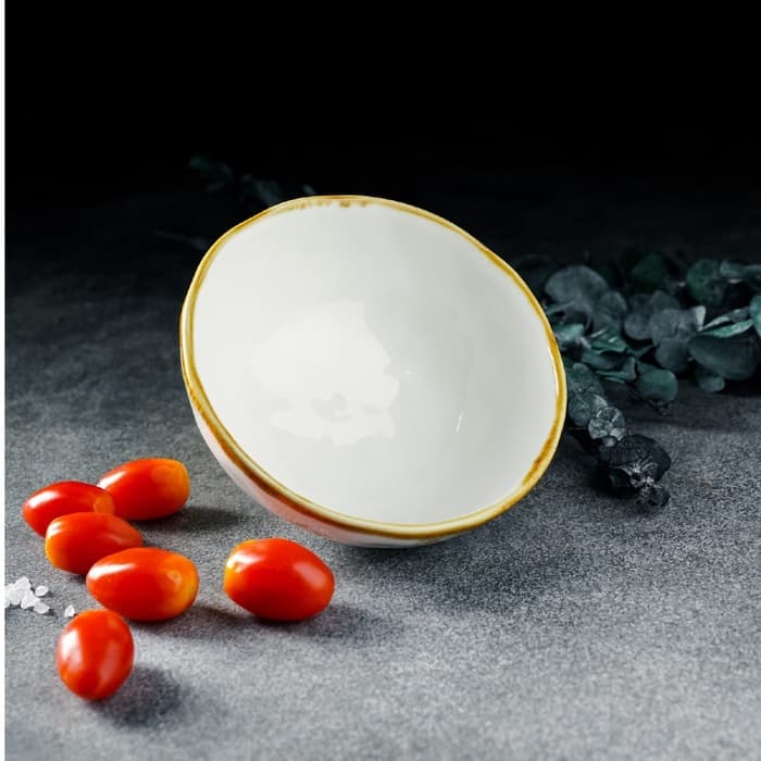 Салатник Доляна Organic Gold, 320 мл, d=12.5 см, фарфор, белый