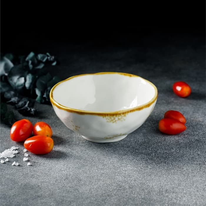 Салатник Доляна Organic Gold, 320 мл, d=12.5 см, фарфор, белый