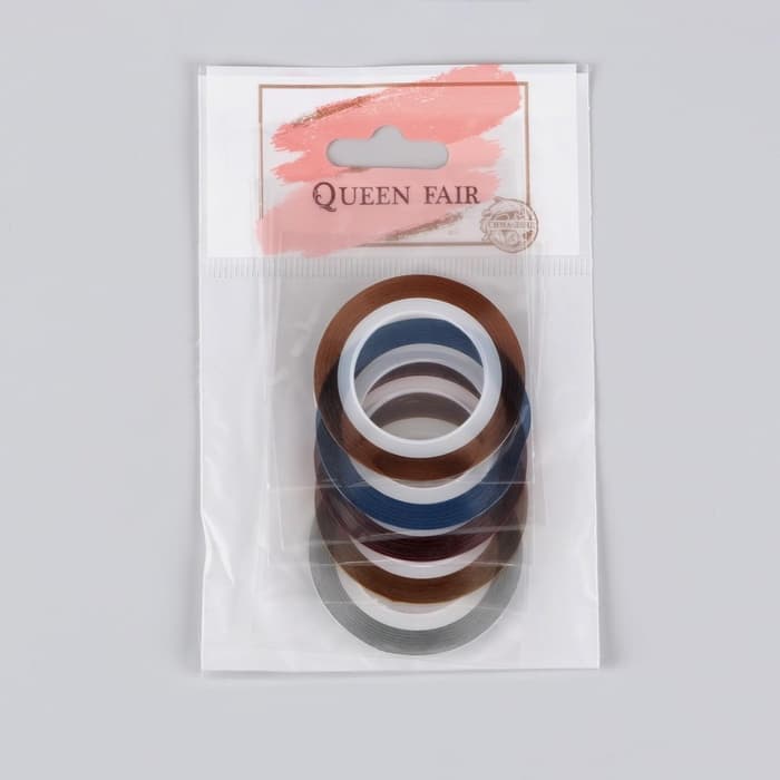 Ленты клеевые для декора, 5 шт., 1 мм, 18 м, разноцветные