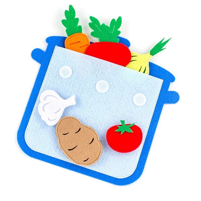 Развивающая игра из фетра «Кастрюля с овощами»