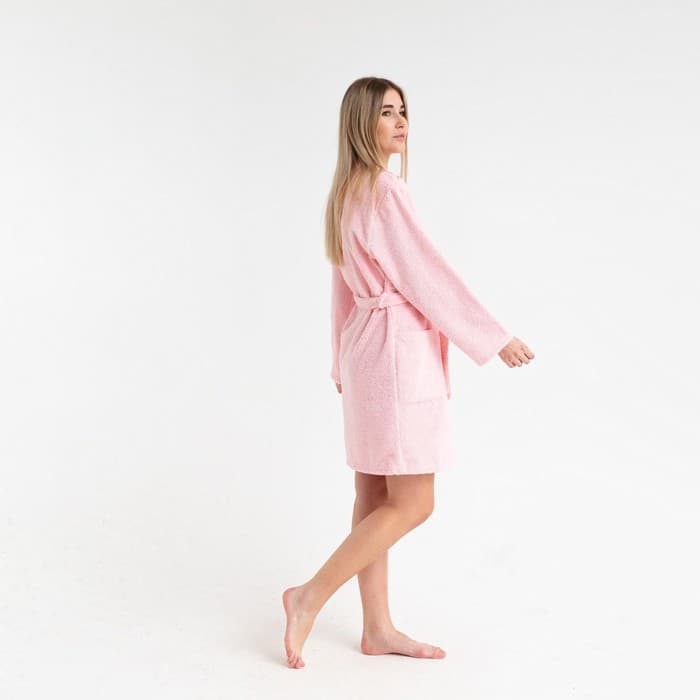 Халат махровый женский «Экономь и Я», размер 42-44, 100% хлопок, 320 г/м², нежно-розовый