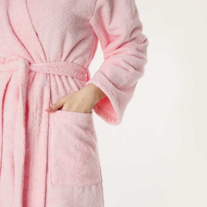Халат махровый женский «Экономь и Я», размер 42-44, 100% хлопок, 320 г/м², нежно-розовый